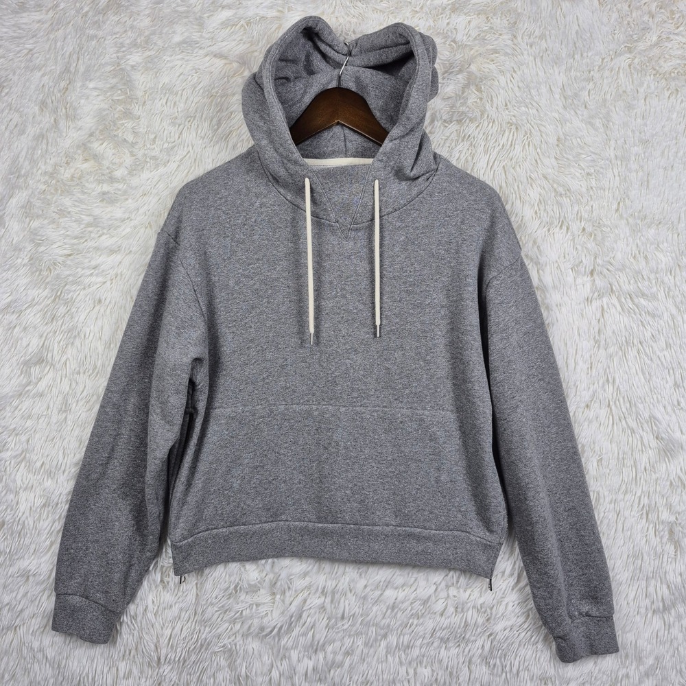 John Elliott Women Heather Grey Villain Hoodie Sweatshirt‎ Size 1 S Cropped Boxy